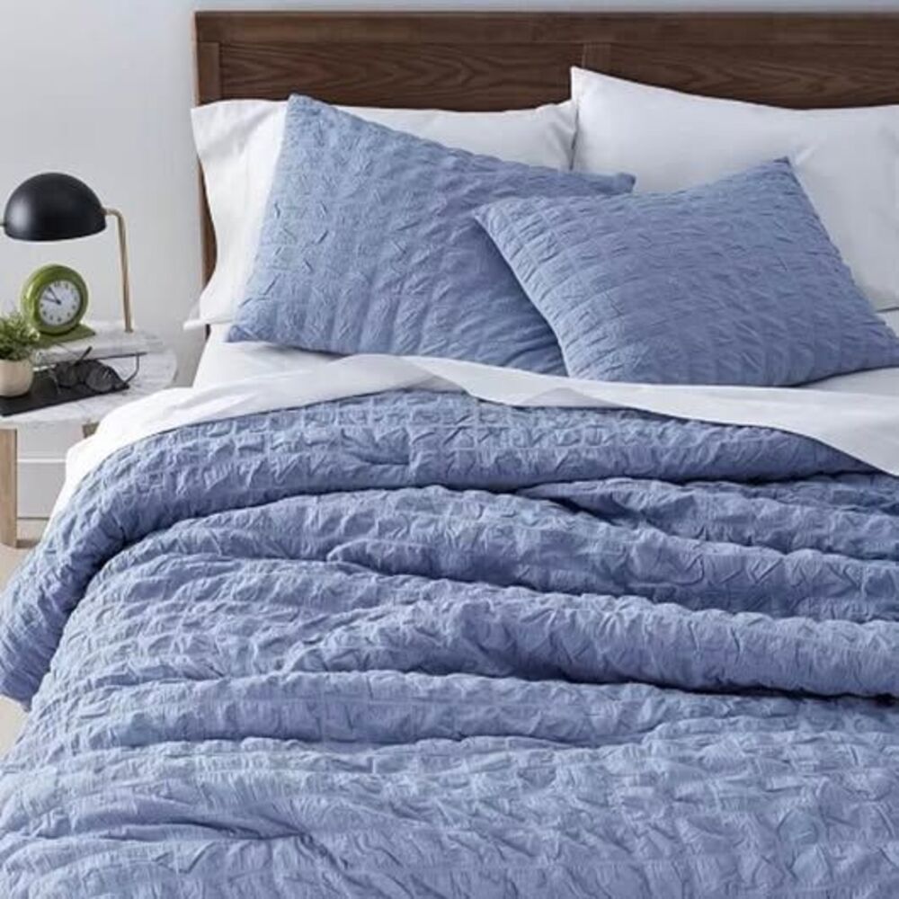 Twin XL Blue Cotton Comforter Set 2 Piece Dorm Bedding Sham Included - Picture 5 of 5